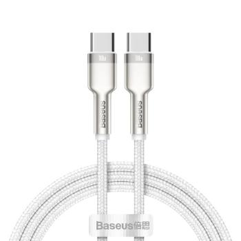 Baseus Cafule Series nabíjecí / datový kabel USB-C samec na USB-C samec s kovovými koncovkami 100W 2m, bílá