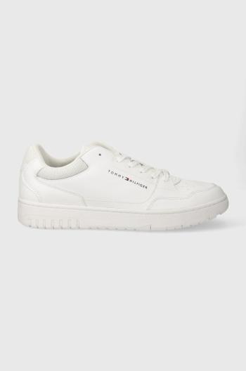 Sneakers boty Tommy Hilfiger TH BASKET CORE LEATHER ESS bílá barva, FM0FM05040