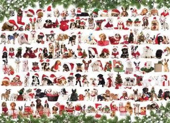 EUROGRAPHICS Puzzle Vánoční psi 1000 dílků