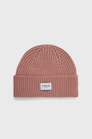 Vlněný klobouk Arkk Copenhagen růžová barva, z husté pleteniny
