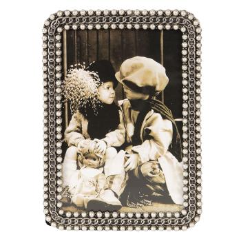 Stříbrný vintage rámeček na fotografie s perličkami - 17*2*12 / 10*15 cm 2F0647