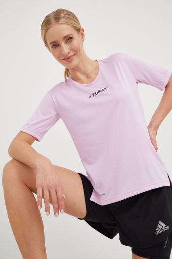 Sportovní triko adidas TERREX Multi , růžová barva
