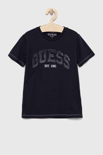 Dětské tričko Guess tmavomodrá barva