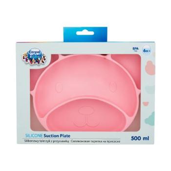 Canpol babies Silicone Suction Plate Pink 500 ml nádobí pro děti