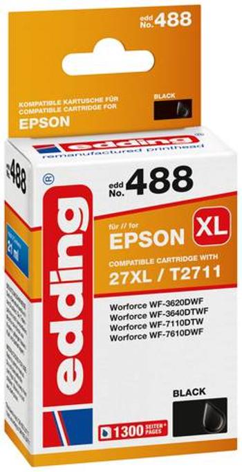 Edding Inkoustová kazeta náhradní Epson 27XL / T2711 kompatibilní Single černá EDD-488 18-488