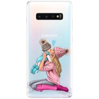 iSaprio Kissing Mom - Blond and Boy pro Samsung Galaxy S10+ (kmbloboy-TPU-gS10p)