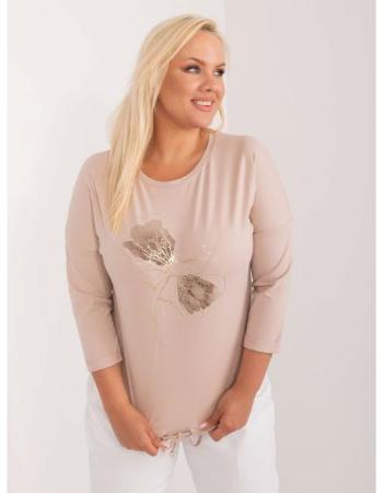 Dámská halenka plus size s potiskem béžová  