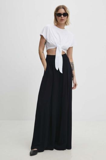 Kalhoty Answear Lab dámské, tmavomodrá barva, střih culottes, high waist