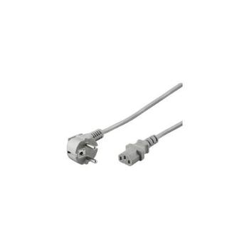PremiumCord napájecí kabel 240V, délka 2m CEE7 pravoúhlý/IEC C13 šedý