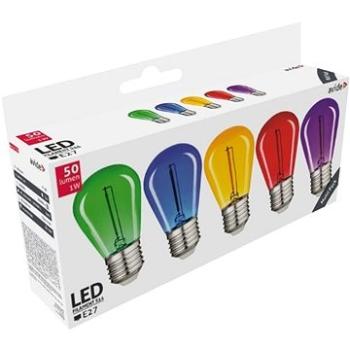 AVIDE Sada retro barevných LED žárovek E27 0,6W 50lm - zelená, modrá, žlutá, červená, fialová (ABDLF-0.6W-B5)