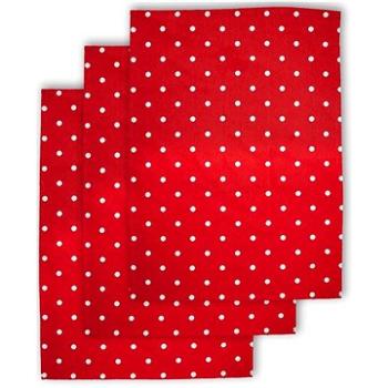 Home Elements Sada 3 ks - Utěrka 50×70 cm, červená s bílými puntíky (8595556459904)
