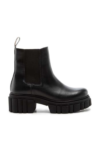 Kožené kotníkové boty Charles Footwear dámské, černá barva, na platformě