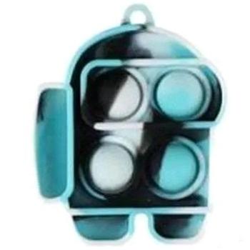 KIK Antistresová klíčenka robot modro - černý (25041)