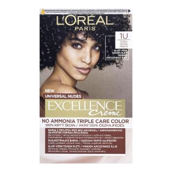 L'Oréal Paris Excellence Creme Triple Protection No Ammonia 48 ml barva na vlasy pro ženy 1U Black na barvené vlasy; na všechny typy vlasů