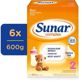 Sunar Complex 2 Pokračovací kojenecké mléko 6× 600 g (8592084416607)