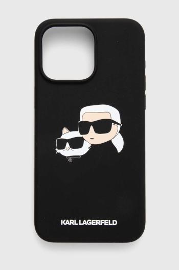 Obal na telefon Karl Lagerfeld iPhone 15 Pro Max 6.7 černá barva, KLHMP15XSKCHPPLK