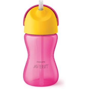 Philips Avent Cup with Straw hrnek s ohebným brčkem 12+ Girl 300 ml