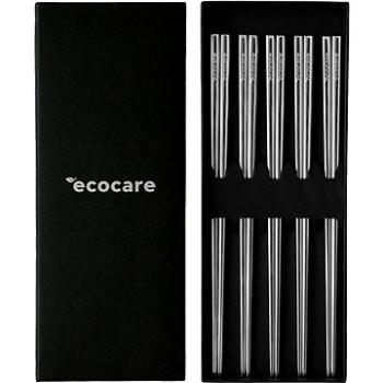 ECOCARE Kovové Sushi Hůlky Box Silver 10 ks (0750122452156)