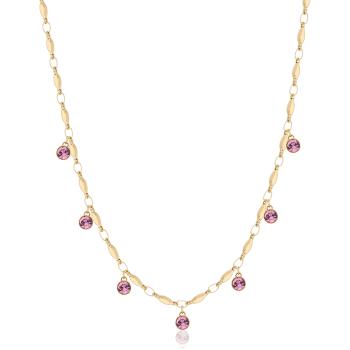 Brosway Třpytivý pozlacený náhrdelník s krystaly Symphonia BYM142