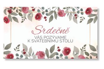 Kartička ke stolu - Vintage Rose Zvolte množství: od 61 ks a víc