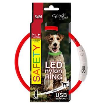 DOG FANTASY obojek LED nylon červený 45 cm (8595091769841)
