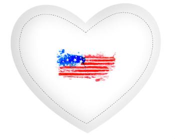 Polštář Srdce USA water flag