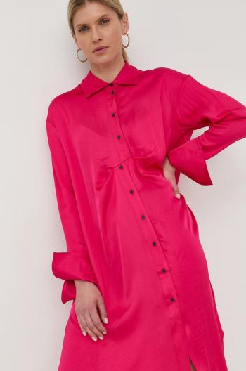 Šaty Birgitte Herskind růžová barva, midi, oversize