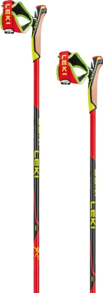 Leki HRC max - bright red/neonyellow/carbon structure 140