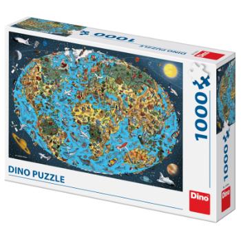 Puzzle 1000 dílků Kreslená mapa světa
