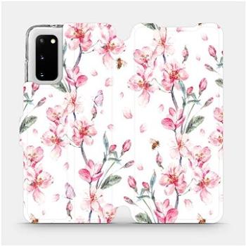 Flipové pouzdro na mobil Samsung Galaxy S20 - M124S Růžové květy (5903516168712)
