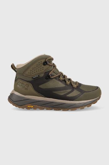 Boty Jack Wolfskin Terraventure Texapore mid pánské, zelená barva, zateplené, 4051521