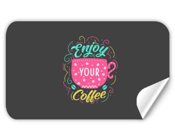 Samolepky obdelník - 5 kusů Enjoy your coffee