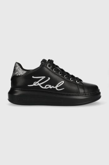 Kožené sneakers boty Karl Lagerfeld KL62510A KAPRI černá barva