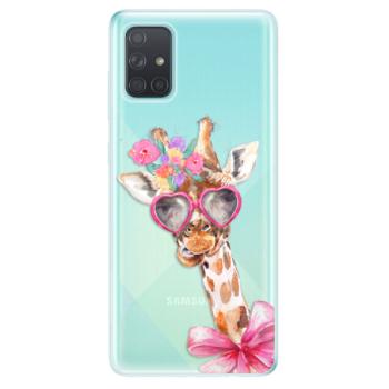 Odolné silikonové pouzdro iSaprio - Lady Giraffe - Samsung Galaxy A71