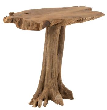 Přírodní barový stůl z teakového dřeva na kmeni Root teak - 107*78*105cm 15776