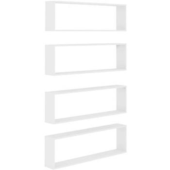 Shumee Nástěnné krychlové 4 ks bílé 100×15×30 cm dřevotříska, 807080 (807080)