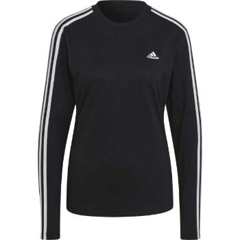 adidas 3-STRIPES LONG SLEEVE TEE Dámské tričko, černá, velikost