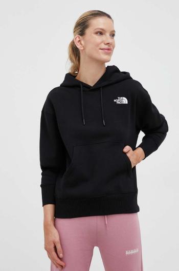 Mikina The North Face Essential dámská, černá barva, s kapucí, hladká, NF0A7ZJDJK31