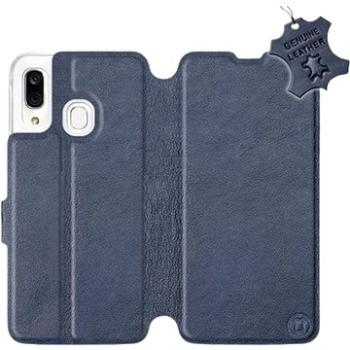 Flip pouzdro na mobil Samsung Galaxy A40 - Modré - kožené -   Blue Leather (5903226864331)