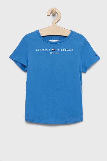 Dětské bavlněné tričko Tommy Hilfiger fialová barva