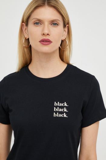 Bavlněné tričko Marella černá barva