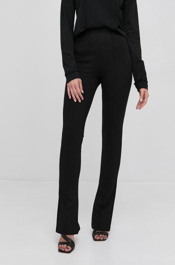 Kalhoty Boss dámské, černá barva, přiléhavé, high waist