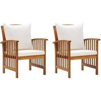 Zahradní židle s poduškami 2 ks masivní akáciové dřevo 310257 (310257)