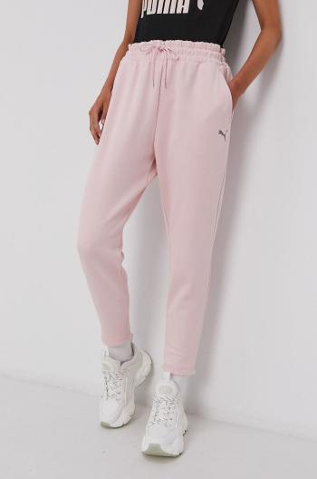 Kalhoty Puma 589160 dámské, růžová barva, hladké
