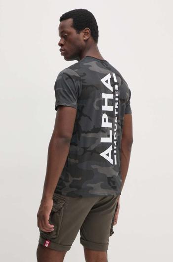 Bavlněné tričko Alpha Industries šedá barva, 128507C.125-grey