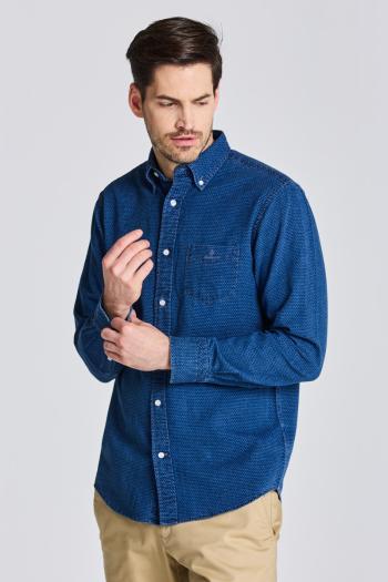 KOŠILE GANT D2. REG INDIGO JACQUARD DOT SHIRT modrá XXXL