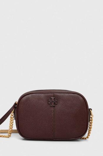 Kožená kabelka Tory Burch McGraw Textured Leather Camer vínová barva, 152231.500