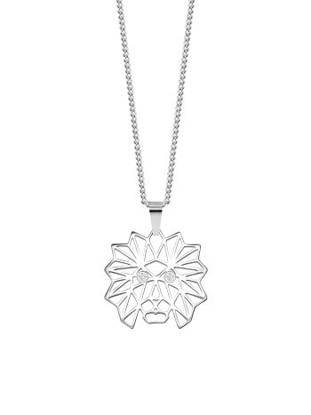 Preciosa Stylový ocelový náhrdelník Origami Lion s kubickou zirkonií Preciosa 7442 00