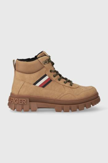 Dětské zimní boty Tommy Hilfiger hnědá barva