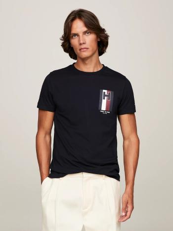 Tommy Hilfiger pánské tmavě modré triko Emblem